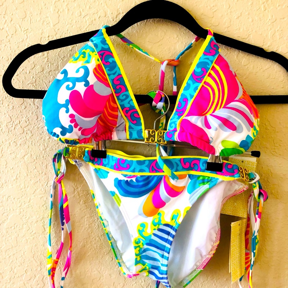 Trina Turk Bikini Separates NWT multicolor top Medium, bottoms Small